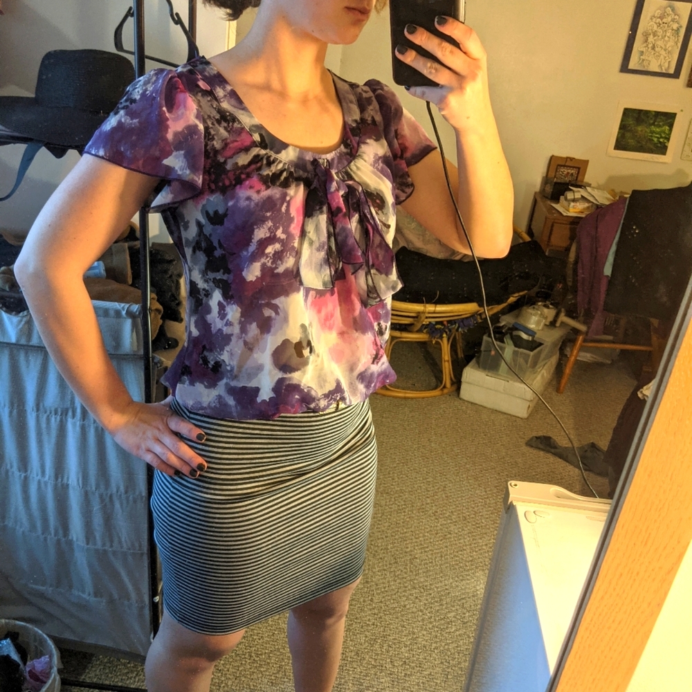 Flowy purple dressy shirt